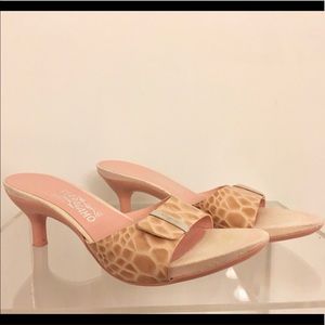 Ferragamo: crock leather heel